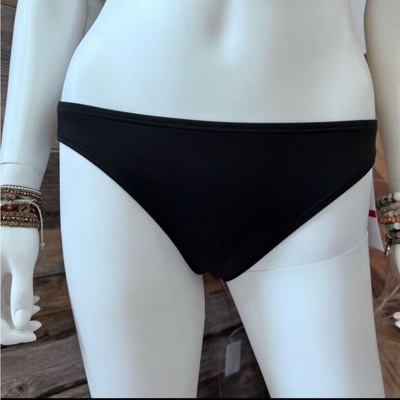 Michael Kors Black Tie Front Cap-Sleeve Bikini with Hipster bottoms size small - Picture 6 of 13
